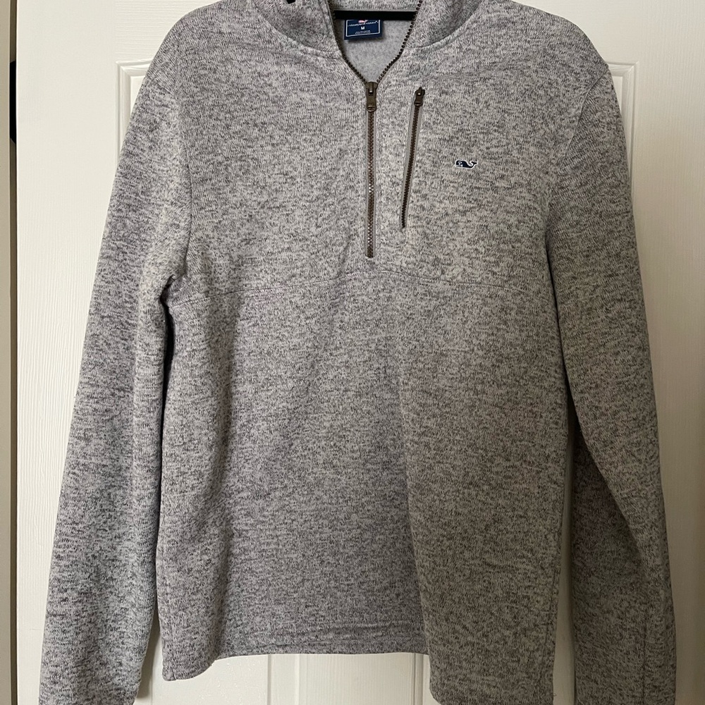 Vineyard Vines Men's Gray Quarter-Zip Sweater, Like New
